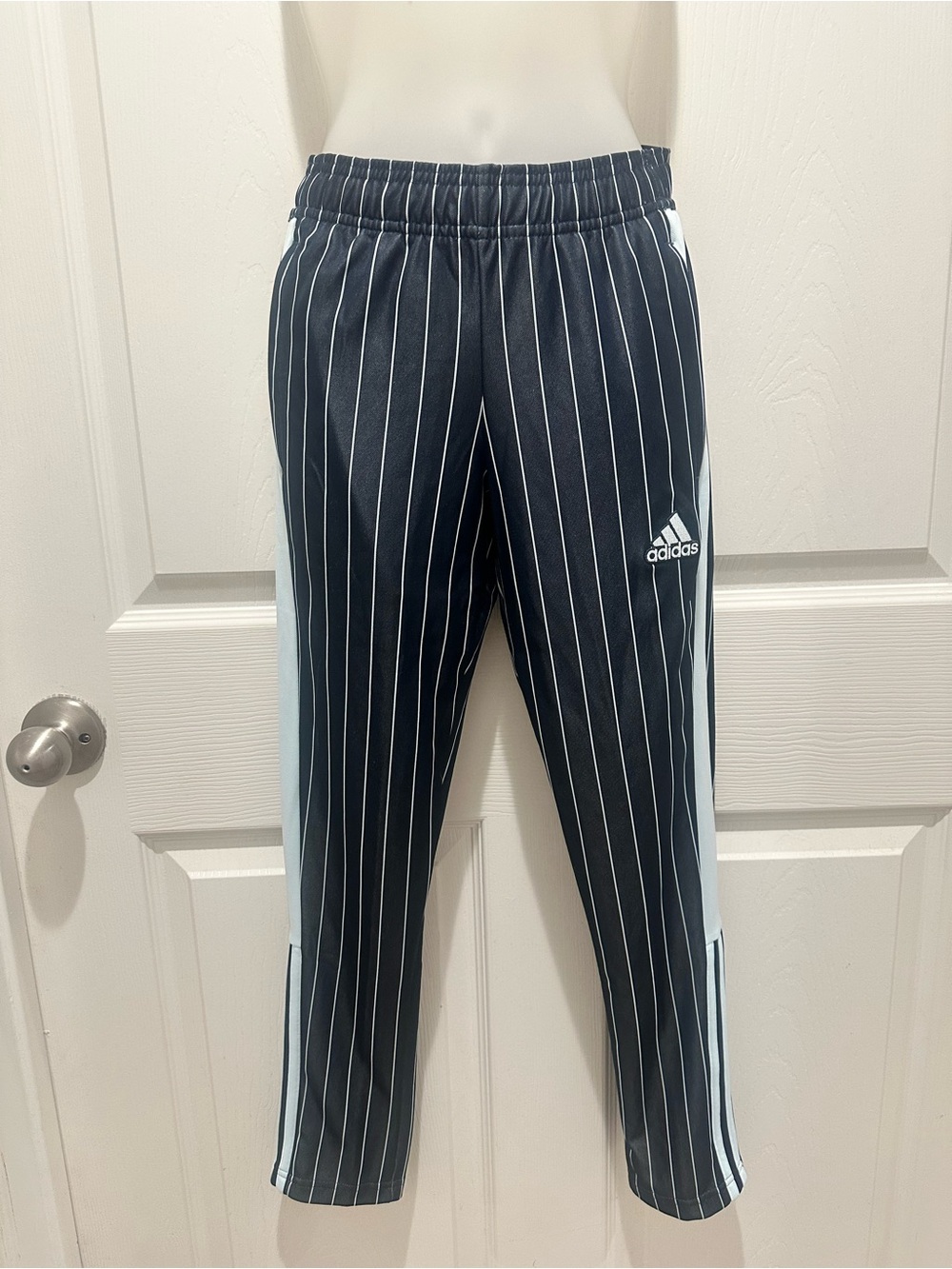 adidas Tiro VIP Youth S Navy Tiffany Blue Pinstripe Track Pants NWT HC1311 MINT
